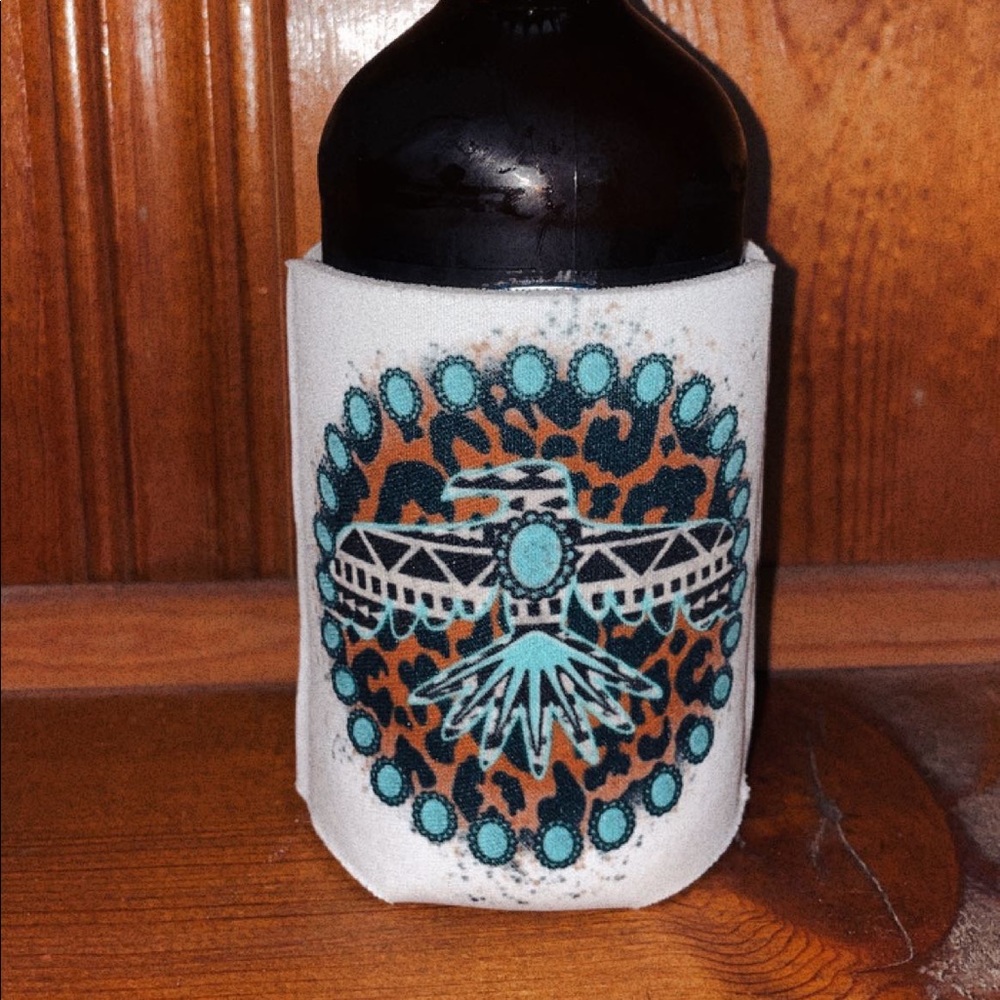 Western turquoise can koozie standard size!